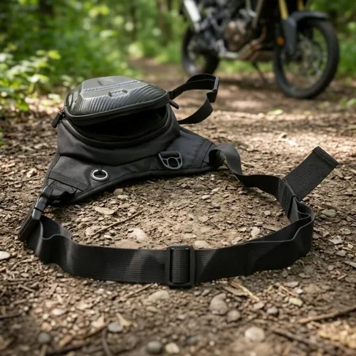 Vista 3 de Bolsa de pierna de motocicleta para viajes de aventura, bolsa de cadera