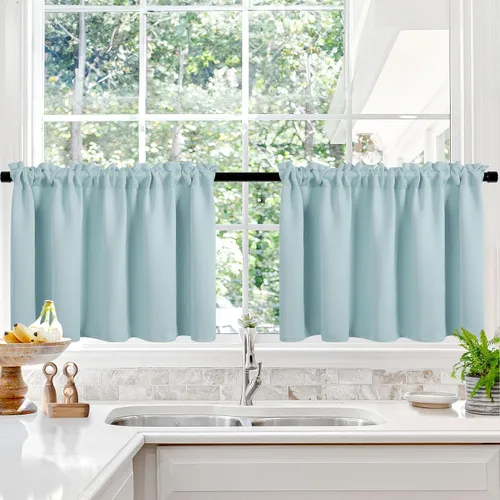 Vista 219 de Deconovo Cortinas opacas, aislamiento térmico, dobladillo para barra, reducción de ruido, certificado Oeko-TEX, cortinas de oscurecimiento