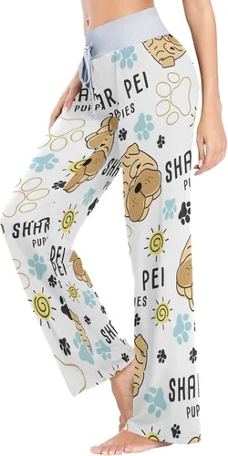 Vista 3 de Pantalones de pijama de Halloween para mujer, pantalones elásticos de pierna ancha para yoga, palazzo, manos aterradoras, talla XS