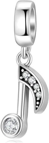 Vista 8 de Abalorio de guitarra de plata de ley 925 con cuentas de música arco iris rompecabezas amor colgante para pulsera Pandora Charm Bajo A