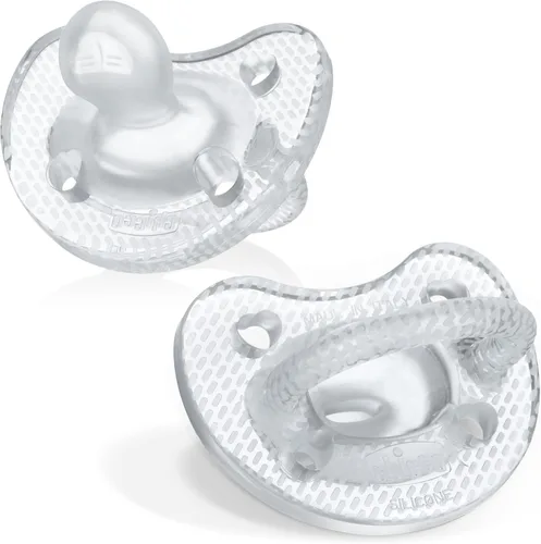 Vista 22 de Chicco Luxe Orthodontic Pacifier One-Piece Silicone, 0-6m, 2-Pack Rubor