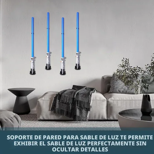 Vista 2 de Lenink Paquete de 2 soportes de pared para sable de luz, soporte compatible con Galaxy Edge y la mayoría de los sables de luz (negro)