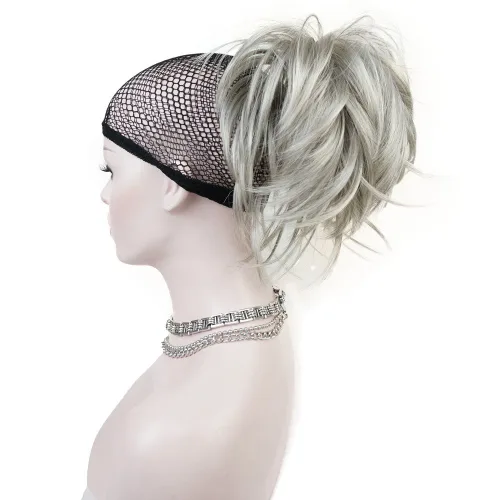 Vista 14 de Aimole Peluca de cabello sintético con clip y clip ajustable, extensiones cortas de cabello sintético (12TT26)