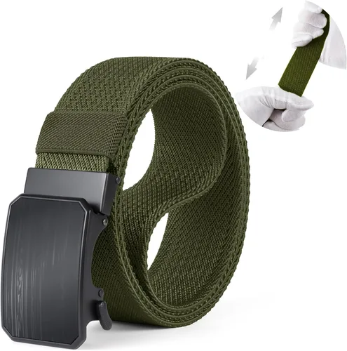 Vista 9 de Auto Lock Ratchet Belt for Men Elegant Dressing Belt Buckle 1.5" Wide Elastic Nylon Tactical Belts Thicker