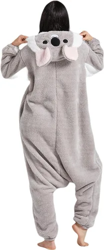 Vista 7 de DELEY Unisex Adult Koala Onesie, Halloween Cosplay Costume Animal Pajamas Homewear Sleepwear Jumpsuit