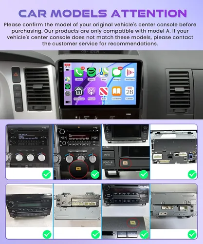 Vista 2 de 4G + 64G Rimoody Carplay - Radio inalámbrica para automóvil para Toyota Tundra 2007-2013, Android 15 estéreo de coche para Toyota Sequoia 2008-2018