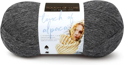 Vista 31 de Lion Brand Yarn Hilo Touch of Alpaca (1 madeja), color negro