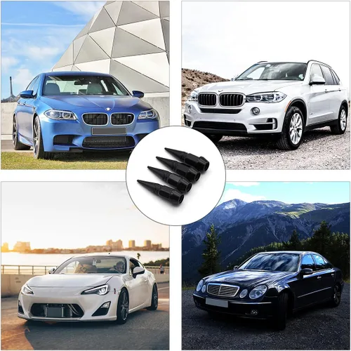 Vista 7 de Tapones de válvula de neumático de rueda de automóvil, paquete de 4 tapas de válvula de aluminio con puntas, accesorios atractivos para automóvil a