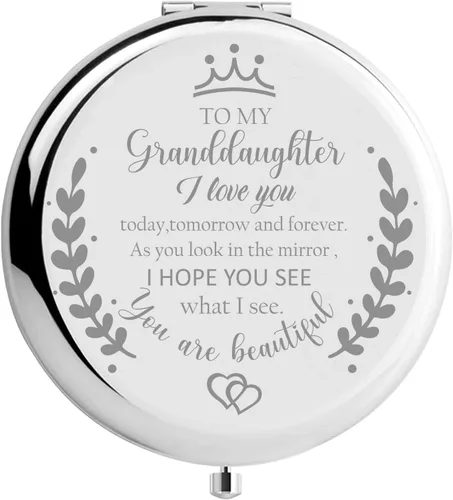 Vista 8 de Soulpetals Regalos para nuera, espejo compacto para nuera, regalos de suegra para boda, cumpleaños, Navidad (dorado)