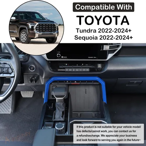 Vista 2 de Aunginsy Cubierta de Moldura de Marco de Panel de Cambios de Caja de Engranajes de Consola Central de Automóvil Compatible con Toyota Tundra/Sequoia