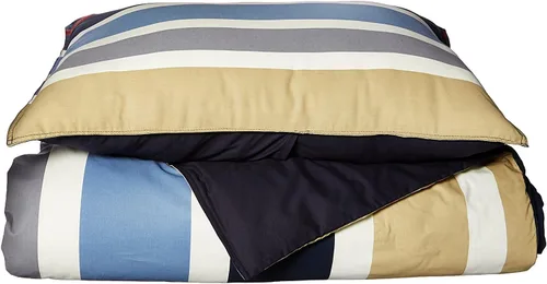Vista 9 de Nautica - Juego de funda de edredón tamaño individual, ropa de cama reversible de algodón con cierre de botón, decoración informal para el hogar