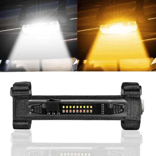 Vista 10 de Luz universal de cúpula UTV de 12 V, montaje en barra enrollable, luz LED para UTV Polaris RZR Can Am Talon Kawasaki carrito de golf, barco, cabina