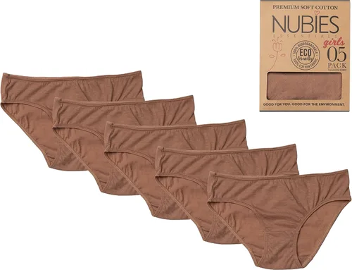Vista 5 de NUBIES Undies On-the-Go Underwear Girls Eco-Friendly Biodegradable Tagless Premium Soft Cotton Briefs (5-Pack)