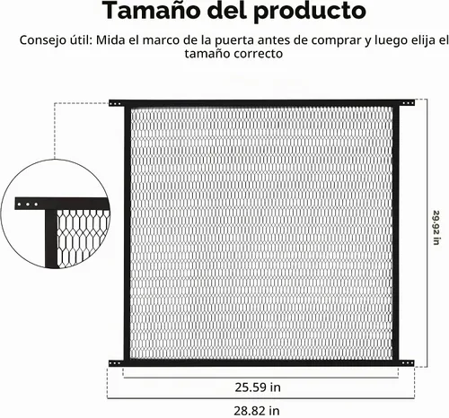 Vista 2 de Protector de puerta de pantalla de rejilla de acero para mascotas de Guardian para perros, gatos y mascotas, protector contra arañazos de reemplazo