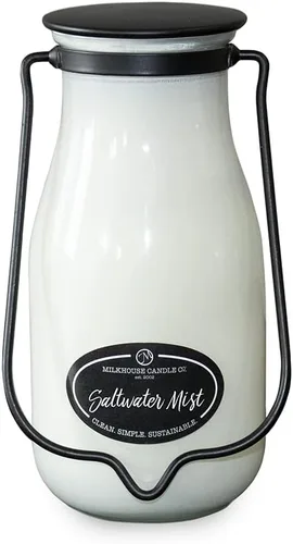 Vista 25 de Milkhouse Candle Company, Cotton Blossom, Creamery Glow Collection Vela perfumada de soya con aroma a flor de algodón: Vela en botella de leche, 14
