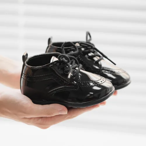 Vista 6 de ohsofy Zapatos Oxford de piel sintética para bebés y niños, zapatos de vestir de boda de suela suave y goma