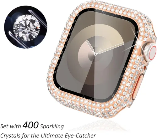 Vista 105 de Surace Bling - Carcasa con protector de pantalla para Apple Watch Series 3, 2, 1 de 1.496 pulgadas