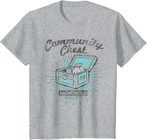 Vista 5 de Monopoly Camiseta Community Chest, gris, S Gris Oscuro