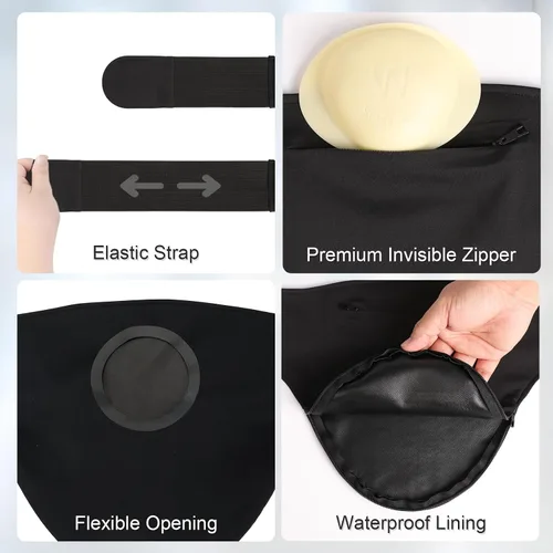 Vista 5 de New Ostomy Belt with Stoma Guard and 50 Pairs of Stickers Ostomy Bag Covers for Men and Women