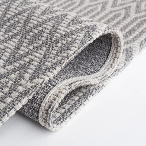 Vista 6 de Martha Stewart x SAFAVIEH - Colección de alfombras de área de 2 x 8 pies, color antracita y gris claro, tejido plano, de algodón, ideal para sala