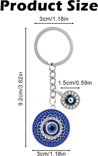Vista 2 de Evil Eye Keychains - Boho Handbag Charms Keychains, Good Luck Evil Eye Purse Key Ring for Bag Wallet Decoration