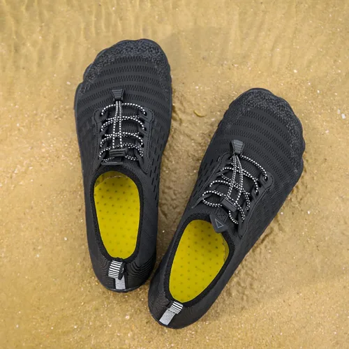 Vista 3 de Whatseaso Zapatos acuáticos para mujeres y hombres, de secado rápido, zapatos descalzos para buceo, natación, surf, aqua, caminar, playa, yoga