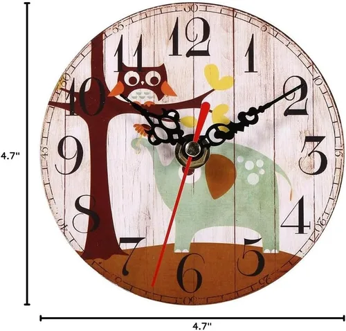 Vista 3 de Reloj colgante de madera, reloj de pared de madera ligero, práctico para decoración del hogar, decoración de cocina (#1)