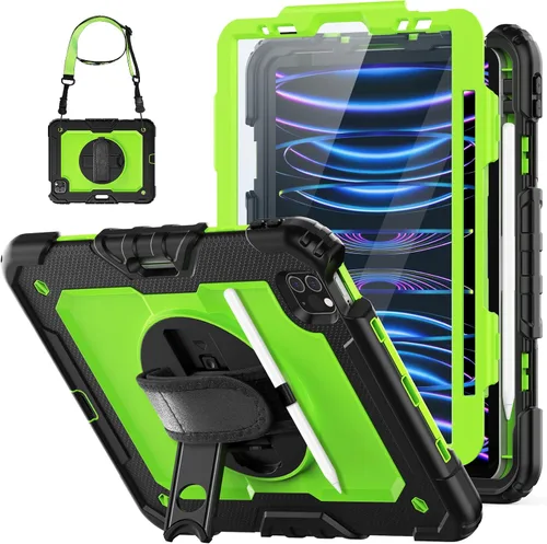 Vista 12 de HXCASEAC Funda para iPad Pro de 11 pulgadas (2022/2021/2020/2018) a prueba