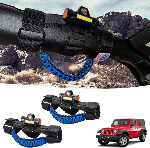 Vista 11 de GAIZON Paquete de 2 asas de agarre para Jeep Wrangler, accesorios Sahara Freedom Rubicon CJ YJ TJ JL JK LJ JLU JKU, Gladiator JT 1955-2023, Negro