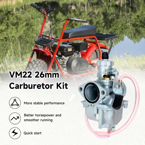 Vista 2 de FVRITO VM22 Carburador de Carrera de Rendimiento para Predator 212cc 196cc Coleman CT200U BT200X KT196 Mini Bike Go Kart GX160 GX200 6.5HP OHV Motor
