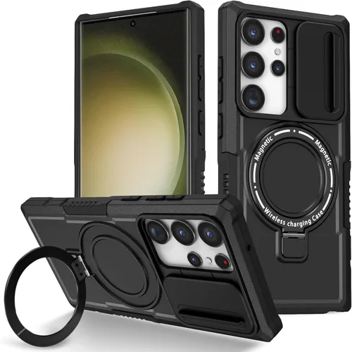 Vista 37 de Funda magnética para Samsung Galaxy Note 20 Ultra, soporte para teléfono, funda protectora mate a prueba de golpes, funda protectora para teléfono