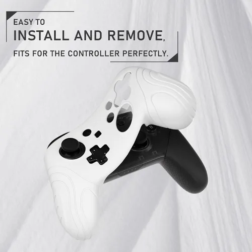 Vista 5 de PlayVital Samurai Edition - Funda protectora ergonómica de silicona para controlador Nintendo Switch Pro, protector de agarre suave antideslizante