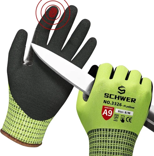 Vista 7 de Guantes de trabajo de invierno Schwer FreezeGuard-X para hombres y mujeres, guantes resistentes a cortes ANSI A9 para protección extrema, guante