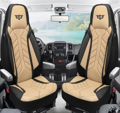 Vista 2 de BREMER SITZBEZÜGE Motorhome Seat Covers for Fiat Ducato Jumper Boxer DPL507 DPL507 - Black/Beige