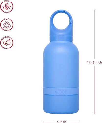 Vista 3 de Ubbi Pup & Me Botella de agua aislada de acero inoxidable para perros con cuenco adjunto, botella de viaje portátil de 32 onzas a prueba de fugas