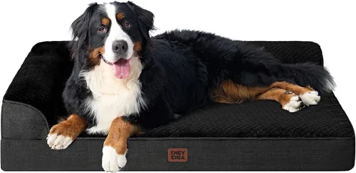 Vista 19 de EHEYCIGA - Cama ortopédica para perros de tamaño mediano, cama de espuma viscoelástica para perros, color beige Small Dog Sofa with Washable