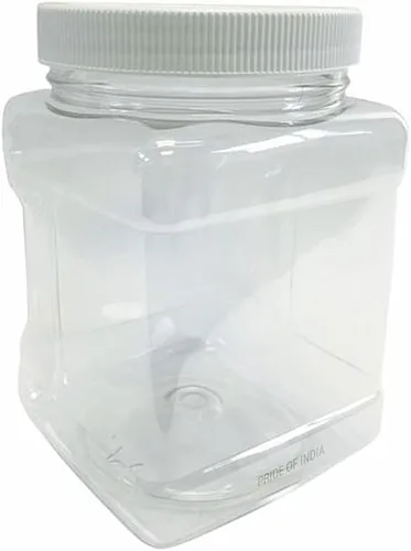 Vista 14 de Pride Of India Tarro cuadrado de plástico PET transparente de grado alimenticio con tapa, capacidad de almacenamiento de 16 onzas líquidas, 2-3