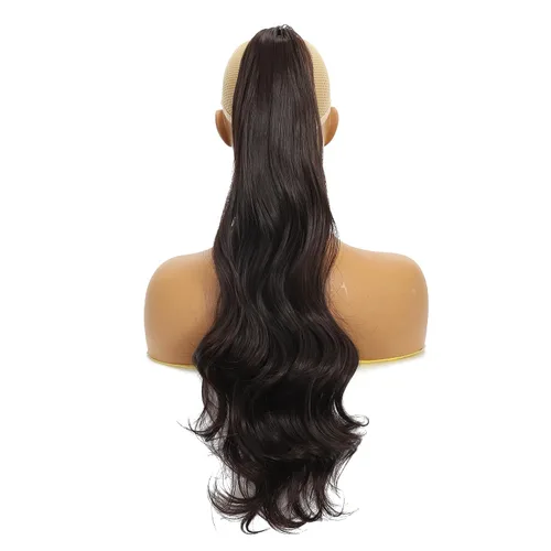 Vista 3 de Limerence Extensión de cola de caballo ondulada de 20 pulgadas de largo, pieza de cabello sintético para mujeres y niñas, extensiones de cola