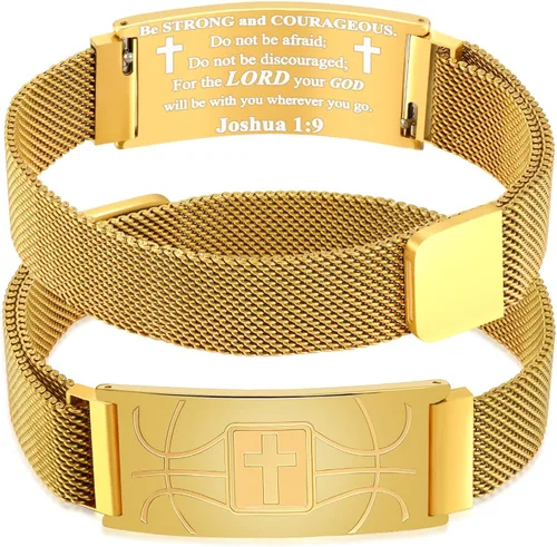 Vista 63 de Regalos de graduación, pulsera de fútbol, fútbol, baloncesto, béisbol, regalos de pulsera, pulseras de cruz de fe para hombres, bautismo, primera