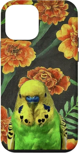 Vista 12 de Funda con patrón de flores vintage para iPhone 15 Budgie Orange Yellow Marigolds