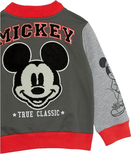 Vista 3 de Disney Mickey Mouse - Chaqueta de felpa francesa con botones para niños pequeños y grandes