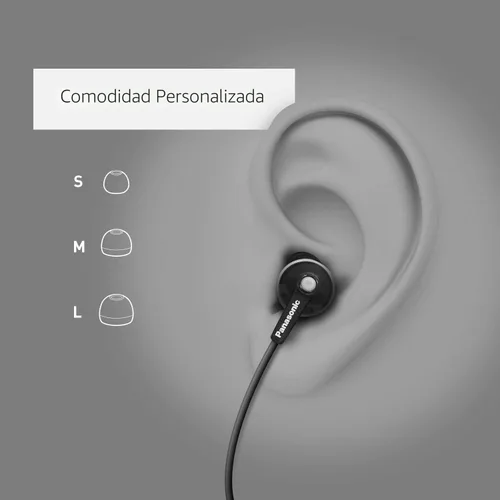 Vista 4 de Panasonic ErgoFit - Auriculares con cable, auriculares intrauditivos con sonido dinámico cristalino y ergonómicos de ajuste personalizado (S/M/L)