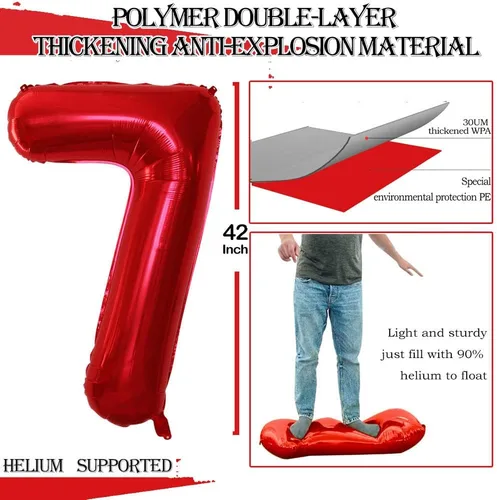 Vista 5 de GOER Globos Número 10 para Decoraciones de Fiesta de 10º Cumpleaños, Globos de Helio de Papel de Aluminio Jumbo de 42 Pulgadas para 10º Aniversario