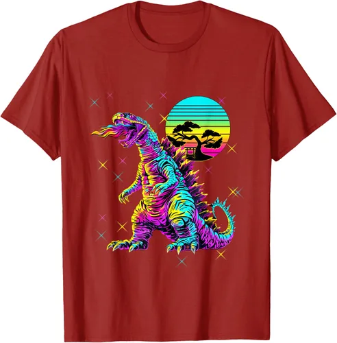 Vista 39 de Cool Streetwear synthwave 80s 90s retro anime snakezilla camiseta, Negro