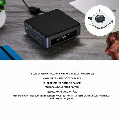 Vista 2 de Reemplazo nuevo ventilador de refrigeración de CPU para Intel NUC8i7BEH NUC8i3BEH NUC8i5BEH NUC8i5BEK