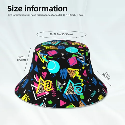 Vista 4 de Sombreros de pescador retro de los años 80 y 90 para mujeres y hombres, sombrero de sol fresco para regalo
