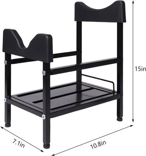 Vista 3 de Soporte para jarra de agua de 5 galones con ruedas y estante de almacenamiento, estante dispensador Heavy duty metal stand with 4 casters. 2.15