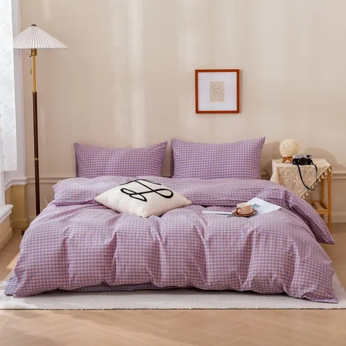 Vista 259 de mixinni Juego de funda de edredón vintage a rayas, tamaño twin, juego de ropa de cama de 3 piezas, 100% algodón lavado, suave y transpirable, funda