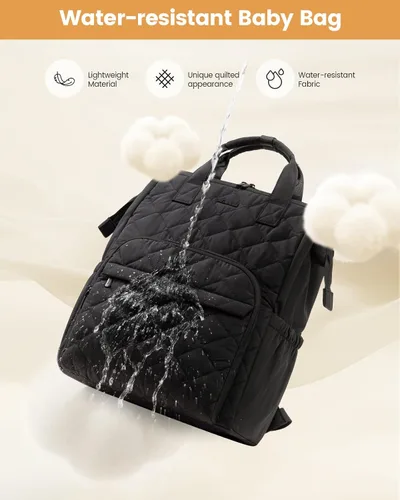 Vista 7 de LOVEVOOK Mochila pequeña para pañales, mini bolsa de bebé para niña o niño con cambiador, mochila para pañales para mamá y papá con hebillas