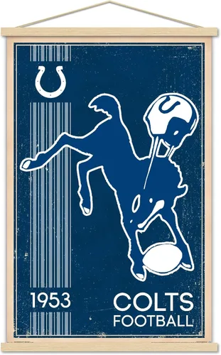 Vista 18 de Trends International NFL Indianapolis Colts - Retro Logo 14 Wall Poster, 14.725" x 22.375", Barnwood Framed Version